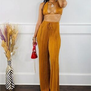 Satin 2 piece pants set